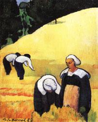 Emile Bernard The Harvest(Breton Landscape) China oil painting art